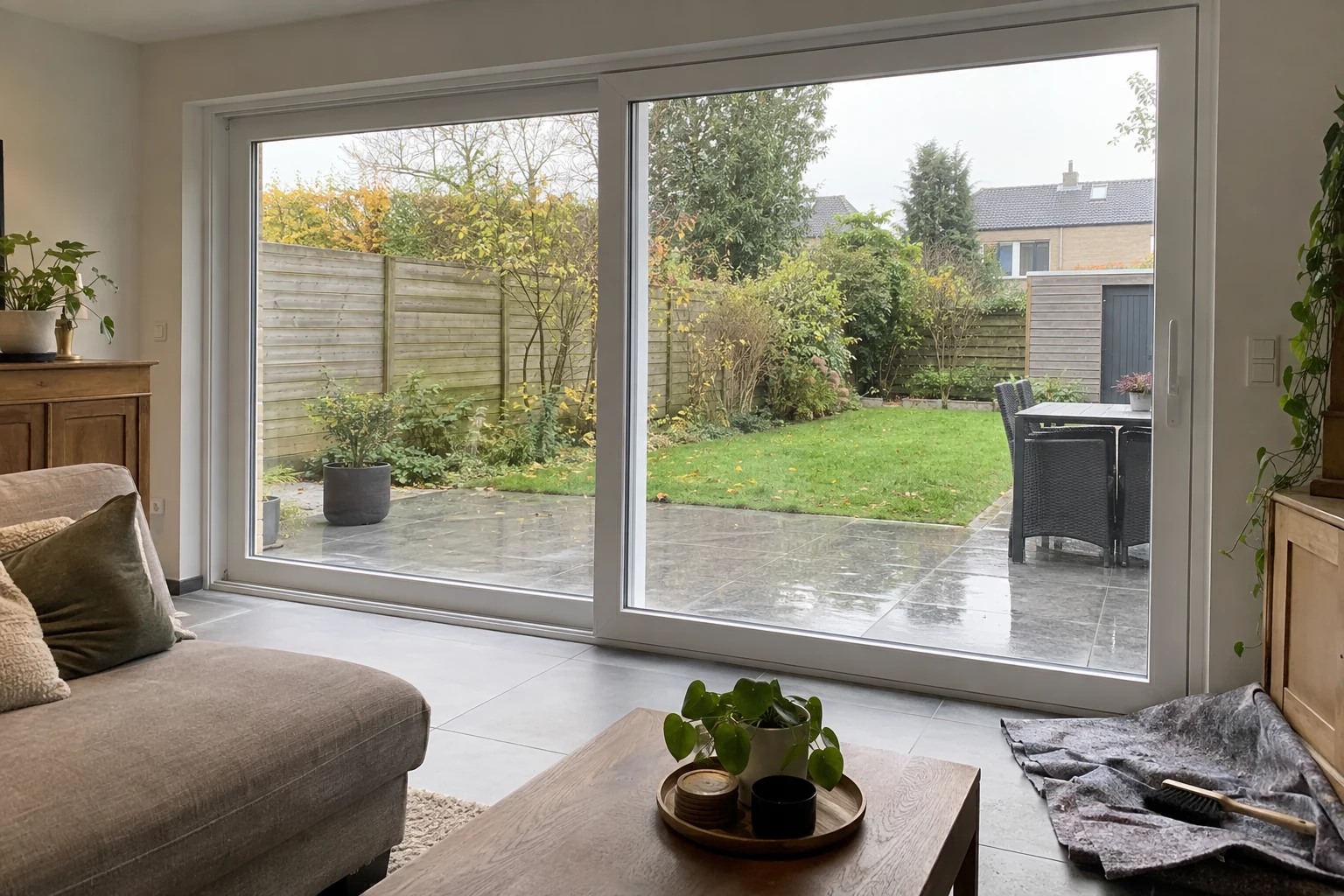 Lift-and-slide PVC systeem volledig weergegeven