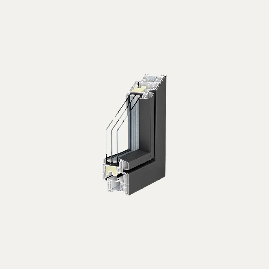 76 MD AluClip PVC + Aluminium systeem volledig weergegeven