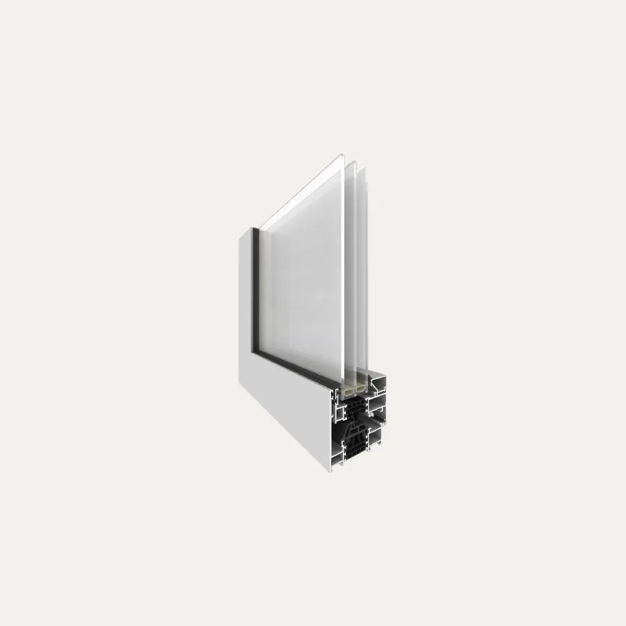 Star 75 RS verborgen vleugel Aluminium systeem volledig weergegeven
