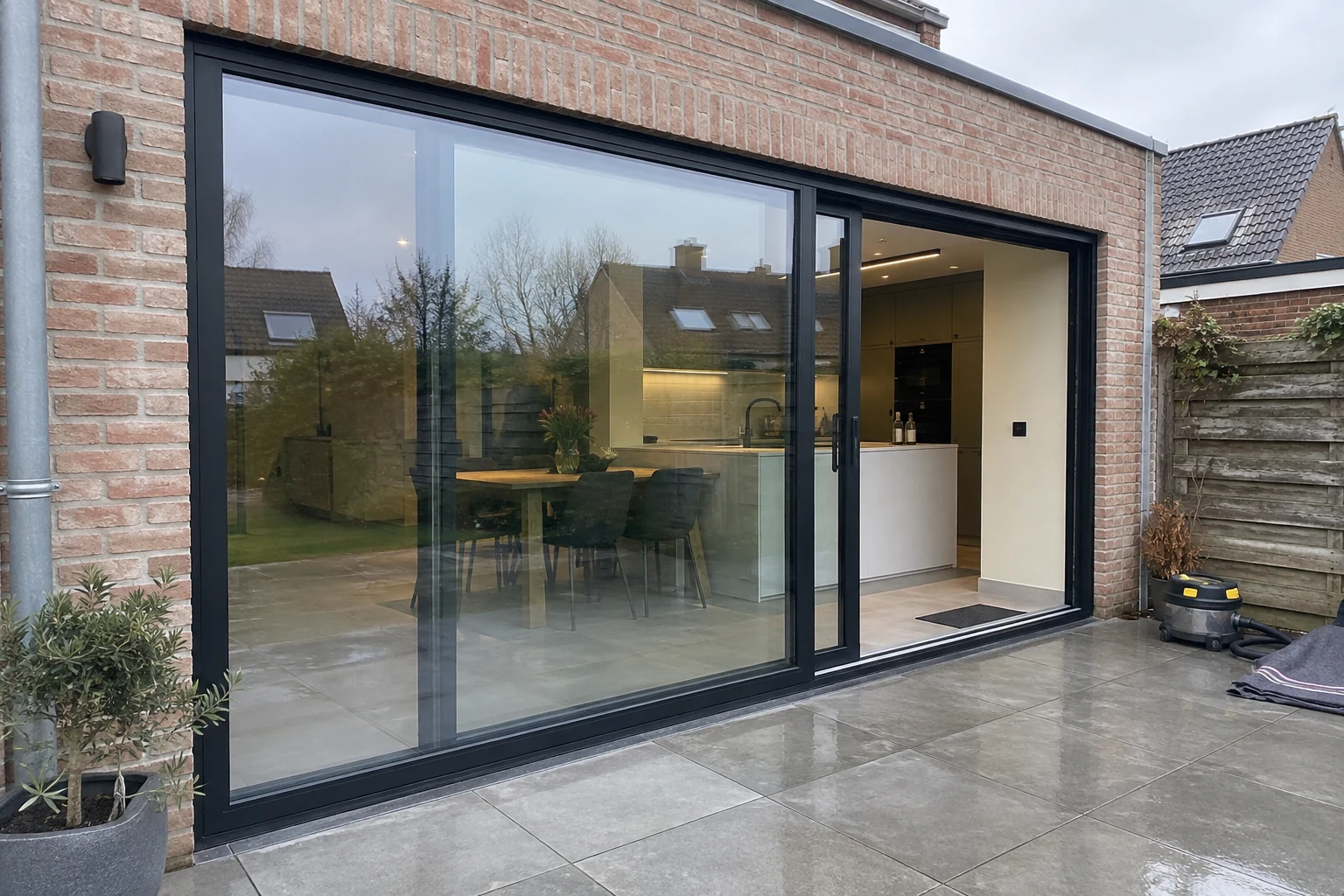 Aluminium hefschuifraam naar de tuin in Vlaams-Brabant